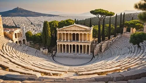 ancient theatre,epidaurus,roman theatre,amphitheatres,caesonia,ephesus,akropolis,greek temple,open air theatre,athens,acropolis,the forum,amphitheatre,panathenaic,delphi,hellas,grecia,taormina,segesta,greek in a circle,Conceptual Art,Oil color,Oil Color 08