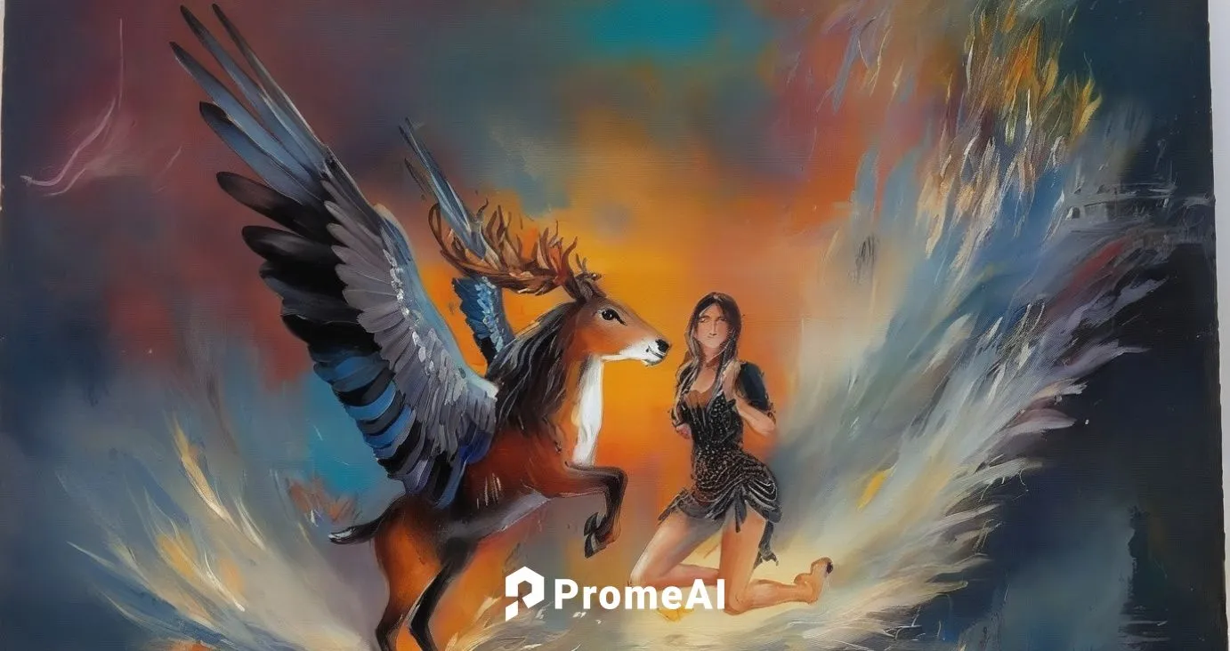 pegasus,oil painting on canvas,indigenous painting,the annunciation,the angel with the cross,khokhloma painting,oil painting,flame spirit,oil on canvas,fire angel,glass painting,joan of arc,art painti