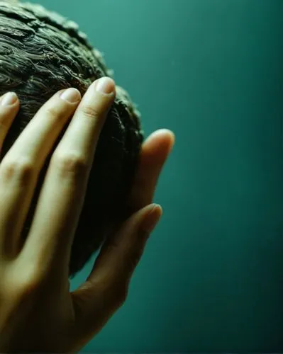 ihre hand auf dem kopf, ultra hd,a person holding a frog's head to their face,trichotillomania,scalp,hair loss,tonsure,alopecia,hydrocephalus