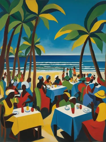 beach restaurant,beach bar,people on beach,summer beach umbrellas,cuba beach,copacabana,caribbean beach,bistrot,beach landscape,seaside resort,barbados,martinique,beach chairs,umbrella beach,atlantic grill,puerto rican cuisine,the hotel beach,beach goers,palmbeach,waikiki beach,Art,Artistic Painting,Artistic Painting 27