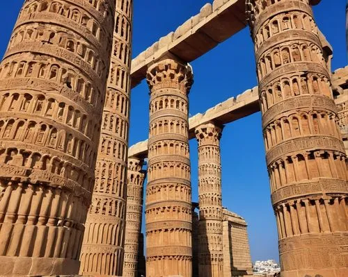 karnak temple,ramesseum,karnak,pillar capitals,columns,pillars,roman columns,columnas,qutub minar,qutb minar,qutubminar,columned,bosra,colonnades,sakkara,colonnaded,pillar,pallavas,three pillars,el djem,Conceptual Art,Fantasy,Fantasy 07