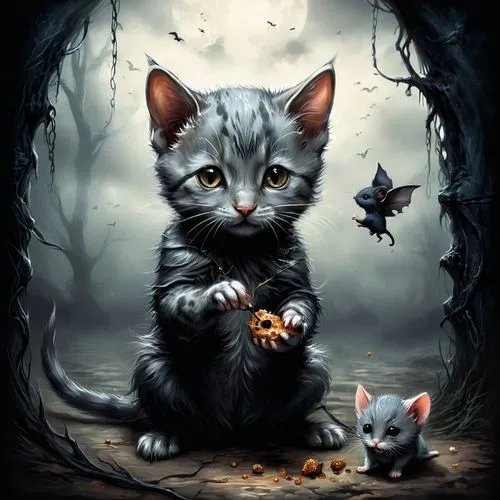 halloween cat,familiars,nimh,halloween background,ravenpaw,samhain,Conceptual Art,Fantasy,Fantasy 34