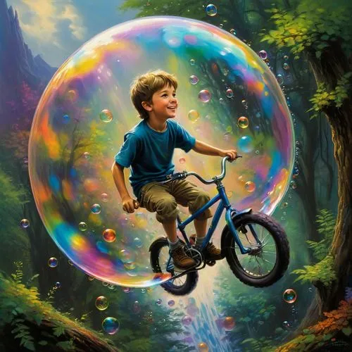 soap bubble,giant soap bubble,soap bubbles,bubble blower,children's background,fantasy picture,Illustration,Realistic Fantasy,Realistic Fantasy 32