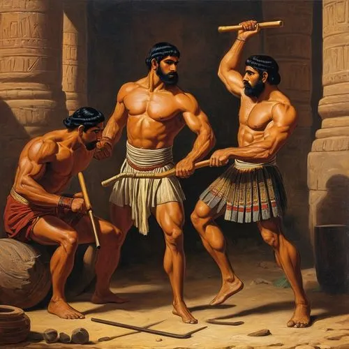 greco-roman wrestling,sparta,gladiators,pankration,egyptians,body-building,virgos,wrestlers,pharaohs,khokhloma painting,kentauros,kongas,aztecs,the three magi,pilate,mesoamerican ballgame,bongos,ramayana,romans,musicians,Art,Classical Oil Painting,Classical Oil Painting 23