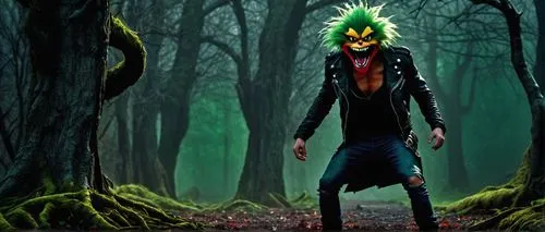 forest man,slender,2d,forest background,dark park,forest dark,haunted forest,trickster,patrol,halloween background,chollo hunter x,aaa,the woods,green skin,devilwood,hatter,green background,tree man,green goblin,photoshop manipulation,Art,Classical Oil Painting,Classical Oil Painting 04