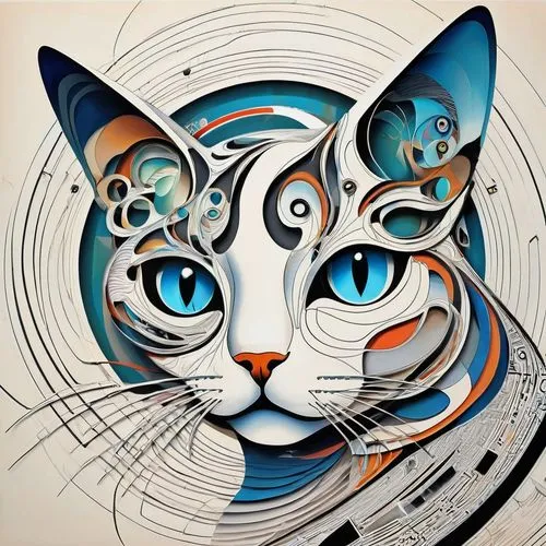 cat vector,felino,suara,drawing cat,spinart,duenas,Conceptual Art,Sci-Fi,Sci-Fi 24