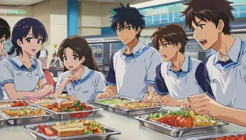 seigaku,animax,animage,cooks,chefs,lunchrooms,food and cooking,lunchroom,special fried rice,food preparation,simulcast,cooking vegetables,making food,kawaii foods,yoshinoya,onoe,euphonious,ushio,cafeteria,sket,Illustration,Japanese style,Japanese Style 03