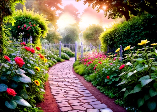 pathway,flower garden,summer border,to the garden,cottage garden,walkway,rose garden,towards the garden,gardens,nature garden,flower border,floral border,secret garden of venus,flower borders,climbing garden,vegetables landscape,the mystical path,garden of eden,yellow garden,splendor of flowers,Conceptual Art,Fantasy,Fantasy 15