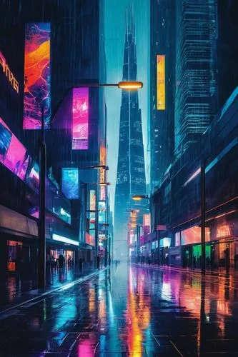 cyberpunk,colorful city,cybercity,shinjuku,tokyo city,metropolis,tokyo,bladerunner,mongkok,cityscape,cityzen,futuristic,urban,shanghai,hypermodern,city at night,futuristic landscape,neons,cyberscene,beautiful wallpaper,Art,Artistic Painting,Artistic Painting 42