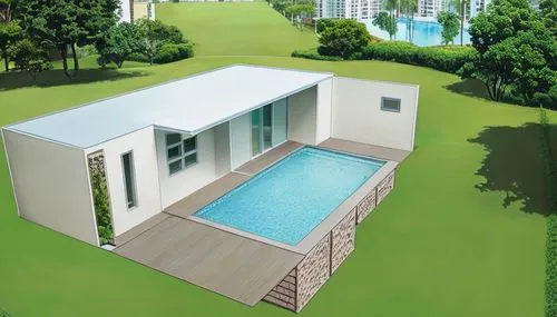 rencana kolam pak Leo,dug-out pool,prefabricated buildings,pool house,modern house,heat pumps,cube house,swimming pool,modern architecture,outdoor pool,3d rendering,floorplan home,cube stilt houses,cu