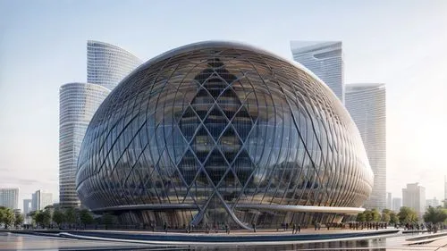 baku eye,futuristic architecture,glass building,soumaya museum,glass facade,tianjin,glass sphere,gherkin,futuristic art museum,calatrava,moscow city,hudson yards,west indian gherkin,abu-dhabi,steel co