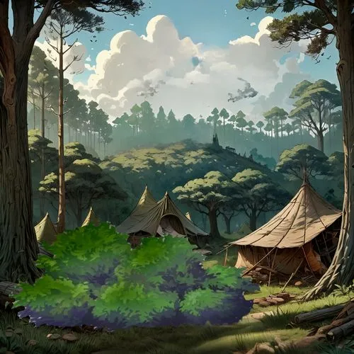 grass,mushroom landscape,forest background,elven forest,druid grove,forest landscape,landscape background,fantasy landscape,campsite,cartoon video game background,forest glade,world digital painting,f