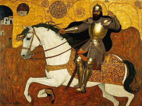 king arthur,st george,joan of arc,man and horses,crusader,bronze horseman,emperor wilhelm i,knight tent,king caudata,cavalry,khokhloma painting,bactrian,byzantine,archimandrite,zwartnek arassari,thracian,horseman,knight,thác dray nur,romanian orthodox,Art,Artistic Painting,Artistic Painting 32