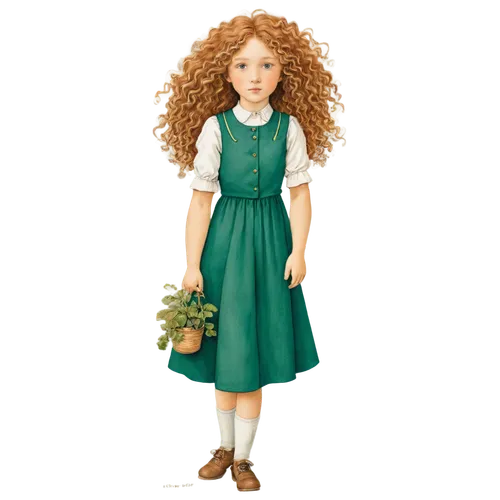 female doll,liesel,girl with tree,little girl in wind,vintage doll,doll dress,Illustration,Realistic Fantasy,Realistic Fantasy 31