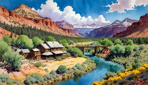 yampa,mountain scene,vail,colorado,mountain landscape,paisaje,river landscape,salt meadow landscape,watercolor background,khokhloma painting,landscape background,telluride,world digital painting,oheo gulch,mountainous landscape,mountain river,maroon bells,mountain village,church painting,mountain valley,Conceptual Art,Oil color,Oil Color 07