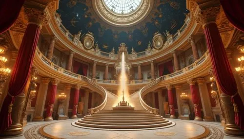 staircase,hall of the fallen,theed,immenhausen,stairway,the throne,staircases,3d render,theater stage,europe palace,cochere,spiral staircase,circular staircase,grandeur,3d rendering,labyrinthian,render,emporium,the pillar of light,throne,Photography,General,Realistic