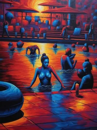 Passion Sexy Painting ,Naked Woman  Abstract Body Art Oil Painting,bathhouse,pool bar,lachapelle,bathers,bathhouses,jasinski,oil painting on canvas,poolroom,sabarimala,huybrechts,neon body painting,ni