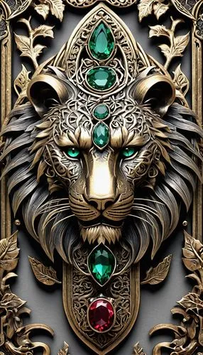 art nouveau frame,medallion,goldlion,art nouveau frames,leos,ornate,ormolu,russian coat of arms,jaguar,emeralds,art deco frame,lion capital,head plate,armorial,art deco ornament,type royal tiger,bezels,frame ornaments,gold art deco border,lion,Illustration,Abstract Fantasy,Abstract Fantasy 14