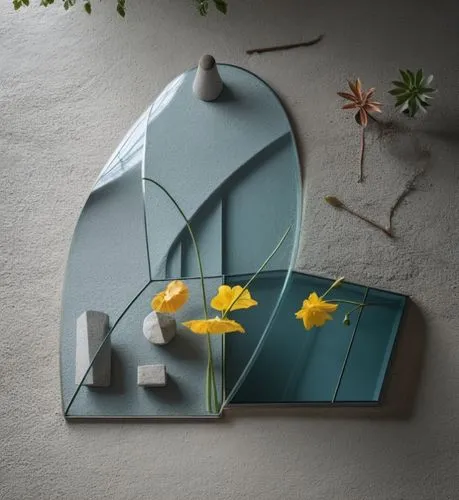 water lily plate,bookmark with flowers,ikebana,paper art,still life of spring,paper boat,Photography,General,Natural