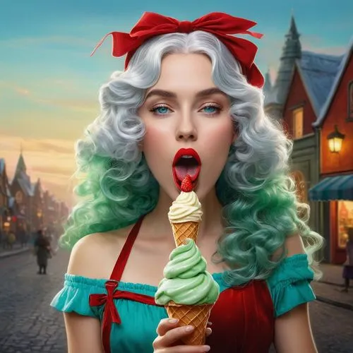 woman with ice-cream,gelati,ice cream cone,ice cream,glace,woman eating apple,icecream,ice creams,sweet ice cream,whipped ice cream,dossi,snow cone,snowcone,christmas sweets,christmas pin up girl,ice cream on stick,ice cream van,zombie ice cream,lutin,milk ice cream,Illustration,Abstract Fantasy,Abstract Fantasy 01