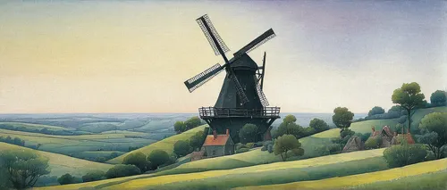 windmill,the windmills,dutch windmill,old windmill,historic windmill,wind mill,windmills,windmill gard,dutch mill,wind mills,dutch landscape,post mill,mill,holland,grant wood,don quixote,rural landscape,groenendael,farm landscape,breton,Illustration,Realistic Fantasy,Realistic Fantasy 05