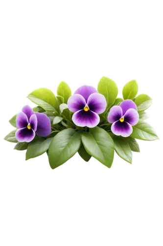 Delicate pansy, purple petals, yellow center, soft gentle curves, intricate details, velvety texture, fresh green leaves, slender stem, dew drops, morning light, shallow depth of field, macro shot, vi