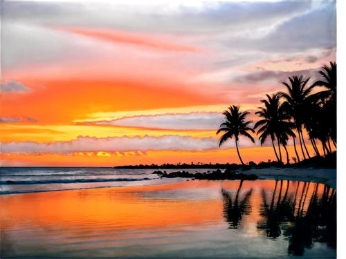 sunset beach,sunrise beach,tropical sea,tropical beach,splendid colors,paradises,cook islands,south pacific,dream beach,tequila sunrise,coast sunset,tropical island,tropical house,hawaii,subset,tropics,south seas,unset,beautiful beaches,caribbean,Illustration,Black and White,Black and White 09