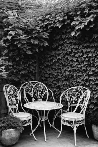 garden furniture,patio furniture,outdoor table and chairs,garden design sydney,outdoor furniture,chaise lounge,chairs,outdoor dining,garden bench,patio,secret garden of venus,blackandwhitephotography,monochrome photography,chaise,garden decor,mid century,outdoor table,garden silhouettes,alfresco,winter garden,Photography,Black and white photography,Black and White Photography 15