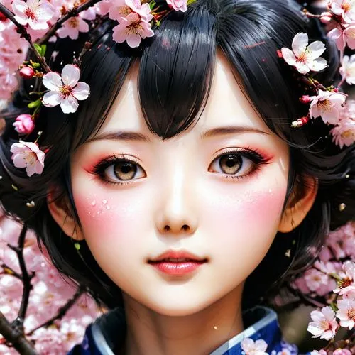 japanese doll,geisha girl,geishas,the japanese doll,japanese sakura background,japanese floral background,geisha,sakura blossom,oiran,doll's facial features,japanese cherry blossom,japanese cherry blossoms,japanese art,cherry blossoms,sakura flower,maiko,cherry blossom,cherry blossom japanese,sakura blossoms,japanese woman,Illustration,Japanese style,Japanese Style 21