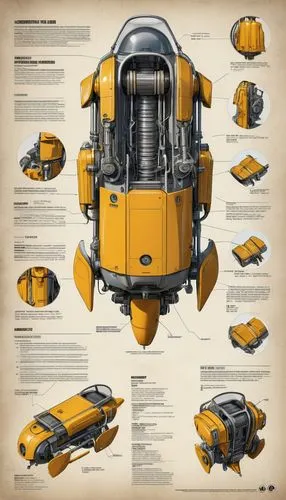 deep-submergence rescue vehicle,semi-submersible,buoyancy compensator,nautilus,submersible,kryptarum-the bumble bee,space capsule,mining excavator,electric generator,aquanaut,vector infographic,yellow machinery,compactor,generator,gear shaper,deep sea nautilus,bumblebee,tank ship,bomb vessel,diving equipment,Unique,Design,Character Design