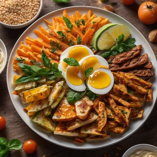 Food at sunset
,salad niçoise,egg tray,cobb salad,nasi goreng,egg dish,salad platter,food collage,israeli salad,salad plate,rice with fried egg,food platter,carrot salad,egg basket,egg salad,danish br