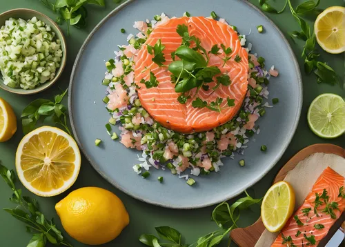 salmon fillet,smoked salmon,tabbouleh,salmon tartar,sockeye salmon,arctic char,salmon,salmon burger,wild salmon,salmon-like fish,pomelo salad,carrot salad,salmon color,food styling,lox,mediterranean diet,chub salmon,gremolata,olivier salad,salmon roll,Conceptual Art,Daily,Daily 29