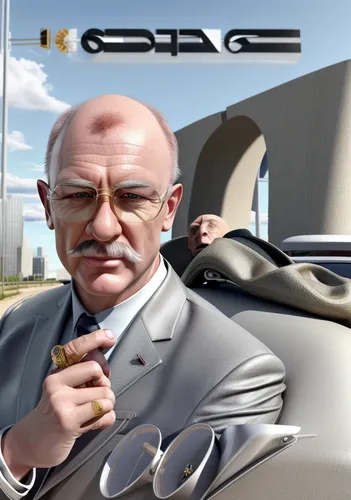 Bald james bond, Goldfinger, realistic, same face, fine mustache, grey hair,ceo,car dealer,e car,car,e-car,morgan lifecar,cars,citroën,car dealership,karl,concept car,executive car,car car,koenigsegg 