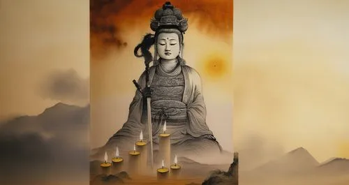 guanyin,ksitigarbha,avalokitesvara,milarepa,avalokiteshvara,bodhisattva,amitabha,padmasambhava,nembutsu,benzaiten,bodhisattvas,buddhadev,longchenpa,tulku,manjushri,jianyin,yi sun sin,kuanyin,vajradhara,laser buddha mountain,Illustration,Paper based,Paper Based 30