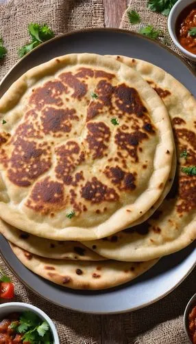 lahmacun,naan,kulcha,khachapuri,paratha,chapati,uttapam,pakistani cuisine,adana kebabı,sindhi cuisine,bhakri,eritrean cuisine,roti prata,ekmek kadayıfı,gözleme,flat bread,flatbread,rajasthani cuisine,punjabi cuisine,piadina,Photography,General,Realistic