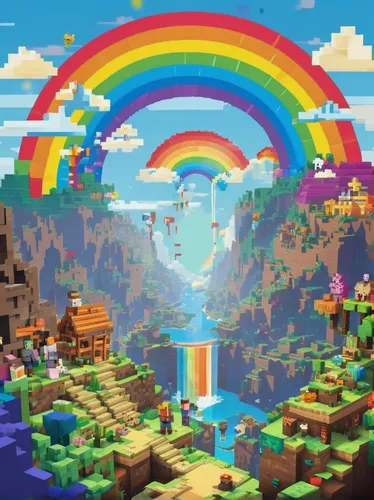 rainbow world map,rainbow background,pot of gold background,pixel art,raimbow,rainbow color palette,pixel cube,lego background,rainbow bridge,facebook pixel,rainbow,nyan,roygbiv colors,colors rainbow,rainbow colors,rainbow and stars,background image,delight island,cartoon video game background,rainbow pencil background,Unique,Pixel,Pixel 03