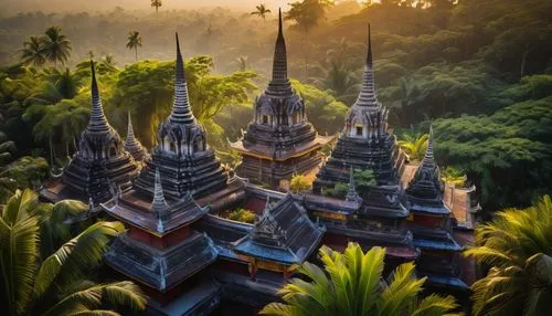 thai temple,phra,pagodas,ubud,chiangmai,buddhist temple complex thailand,thai,borodundur,grand palace,thailand,chedi,southeast asia,songkla,bangkok,kuthodaw pagoda,myanmar,ratchadamnoen,cambodia,prasat,bali,Art,Artistic Painting,Artistic Painting 35