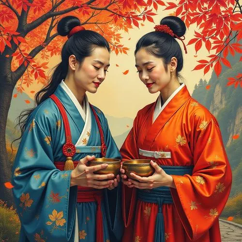 chuseok,young couple,hansung,arhats,korean culture,dongbuyeo