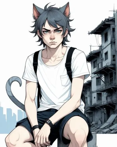 stray cat,gray kitty,street cat,gray cat,young cat,pitou