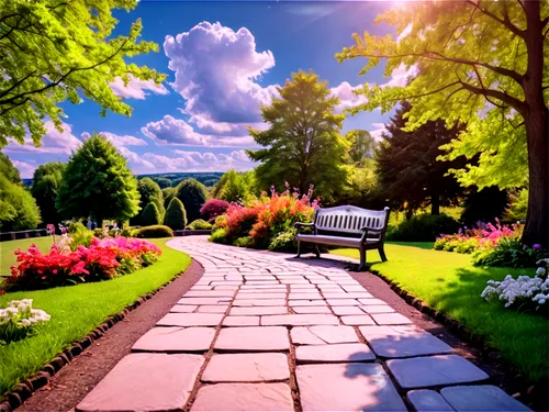 garden bench,landscape background,nature garden,spring background,springtime background,3d background,background view nature,nature landscape,walk in a park,english garden,home landscape,flower background,flower garden,outdoor bench,park bench,garden of eden,pathway,beautiful landscape,landscape nature,summer border,Conceptual Art,Sci-Fi,Sci-Fi 13