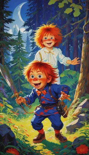 Create a thrilling adventure where Chuckie discovers a hidden treasure.,happy children playing in the forest,pumuckl,scandia gnomes,children's background,frutti di bosco,redheads,gnomes,little boy and