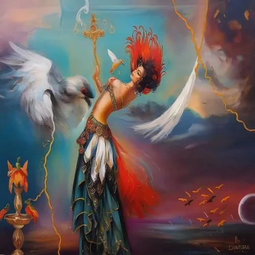 fantasy art,fantasy picture,fire dancer,shamanic,athena,flame spirit,fire angel,transistor,light bearer,uriel,shamanism,constellation swan,firebird,torch-bearer,priestess,fantasy woman,sorceress,astra