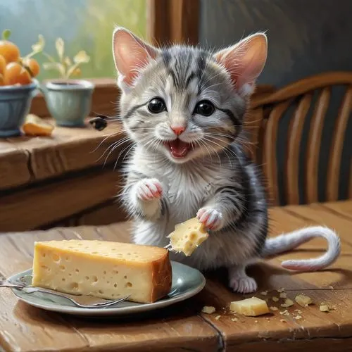 tea party cat,catroux,gourmand,cheesecake,cute cat,cheese cake,Illustration,Realistic Fantasy,Realistic Fantasy 11