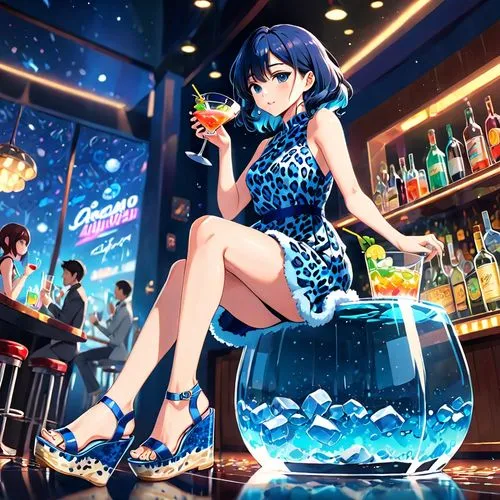 ecolo,michiru,barmaid,sonoda love live,kanan,bartender,Anime,Anime,Realistic