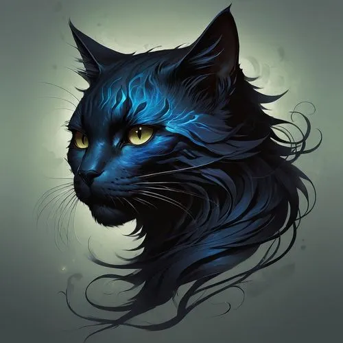 felidae,cat on a blue background,feral,cat vector,feline,mean bluish,blue tiger,black cat,yellow eyes,feral cat,lion - feline,feline look,werewolf,cat with blue eyes,blue eyes cat,breed cat,cheshire,drawing cat,the blue eye,blue enchantress,Conceptual Art,Fantasy,Fantasy 17