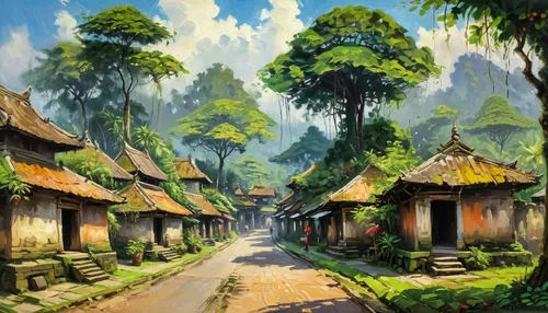 vietnam,traditional village,hanoi,villages,chiang mai,village scene,cambodia,rural landscape,kerala,bali,mountain village,ancient city,landscape background,wooden houses,nước chấm,vietnam's,world digital painting,village life,angkor,vietnam vnd