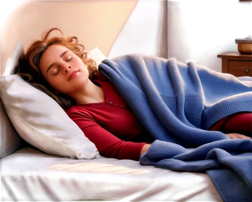 sleeping beauty,cocooning,cozying,cozily,sleepyhead,woman on bed,jetlag,blanket,cuddly,pillowman,sleeping,warm and cozy,blue pillow,hibernate,coziness,peregrin,sleeping apple,sleepytime,sleepily,blankie,Illustration,Realistic Fantasy,Realistic Fantasy 27