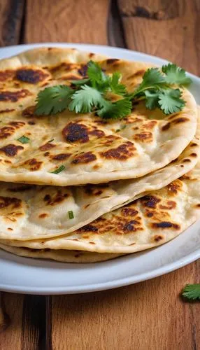 naan,piadina,lahmacun,paratha,chapati,pupusa,shrimp tortillas,tortillas,kulcha,flatbread,flat bread,quesadilla,khachapuri,lefse,roti prata,blini,tortilla,paratha roll,pita,uttapam,Photography,General,Realistic