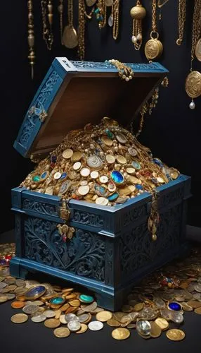 treasure chest,pirate treasure,treasure house,coins stacks,savings box,treasury,moneybox,music chest,accumulator,treasures,tokens,crypto mining,eight treasures,collected game assets,card table,eur,treasure,grave jewelry,gold shop,vault,Illustration,Realistic Fantasy,Realistic Fantasy 42