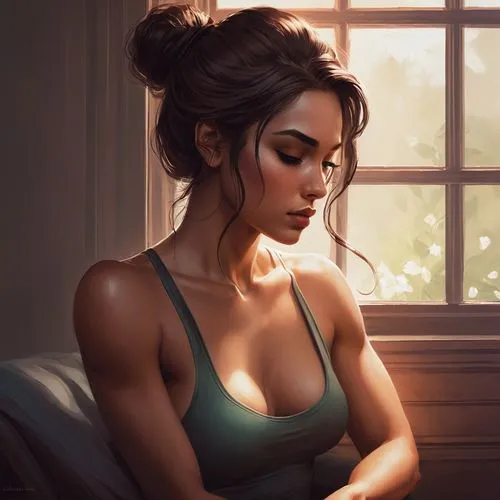 girl studying,morning light,lara,digital painting,romantic portrait,girl sitting,study,girl portrait,evening light,world digital painting,woman sitting,fantasy portrait,evening sun,thoughtful,the evening light,croft,pensive,morning glow,morning sun,young woman,Conceptual Art,Fantasy,Fantasy 17